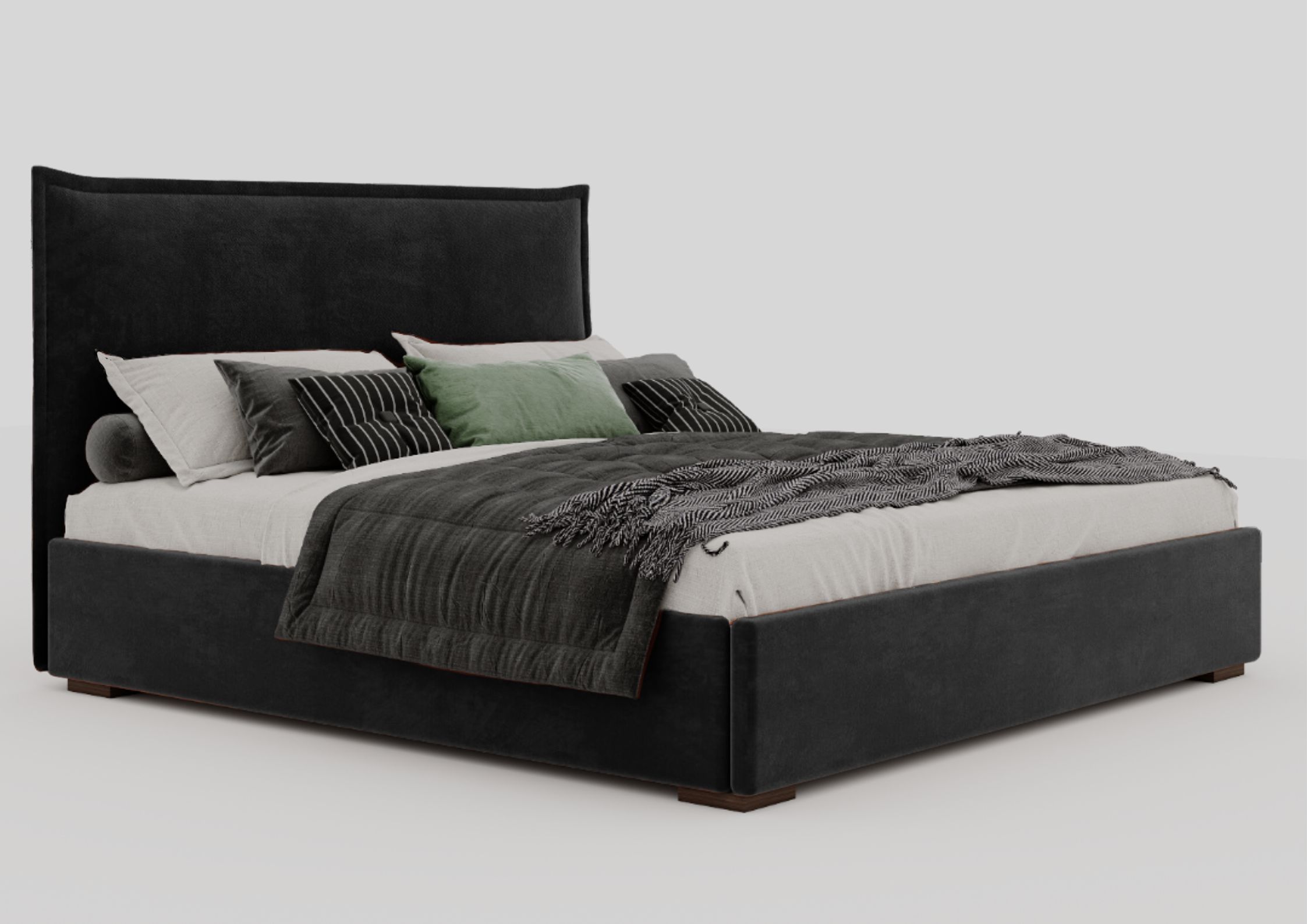 Czarne łóżko 180x200cm